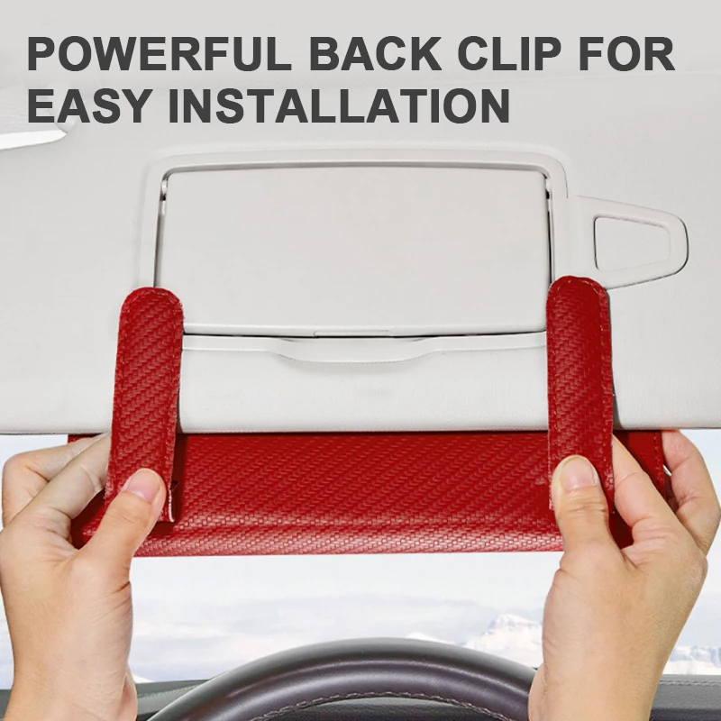 Car Sunshade Plate Tissue Box Universal Auto Interior Paper Towel Storage Bag Carbon Fiber Sun Visor