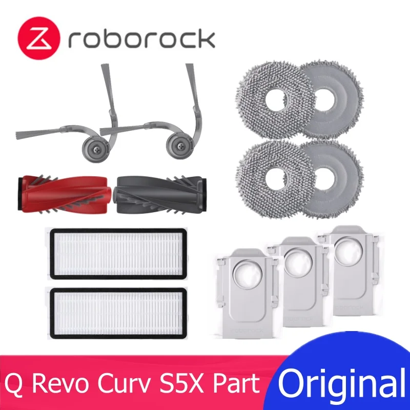 20 accessori Qrevo Curv compatibili con Roborock Qrevo Curv/Curv s5x/ qrevo S5V/Qrevo Edge S5A Rbot aspirapolvere, 2 spazzole rotelle, 4 filtri HEPA, 4 sacchetti per la polvere, 4 salviette, 6