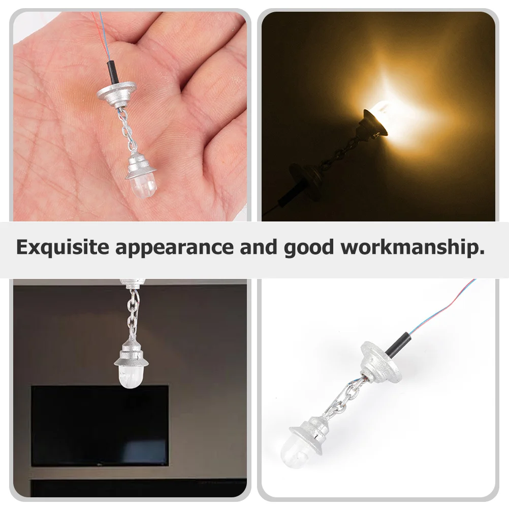 2 Pcs Mini Ceiling Lamp Moss Decor Photo Prop Light Adornment Sand Table Diy Materials