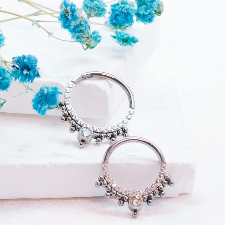 F136 Titan Piercing Hrskavica Tragus Zglobni segment Okrug za uši Cirkon CZ Prsten za nos Septum Clicker Seksi Nakit za tijelo Labret_voghion.com