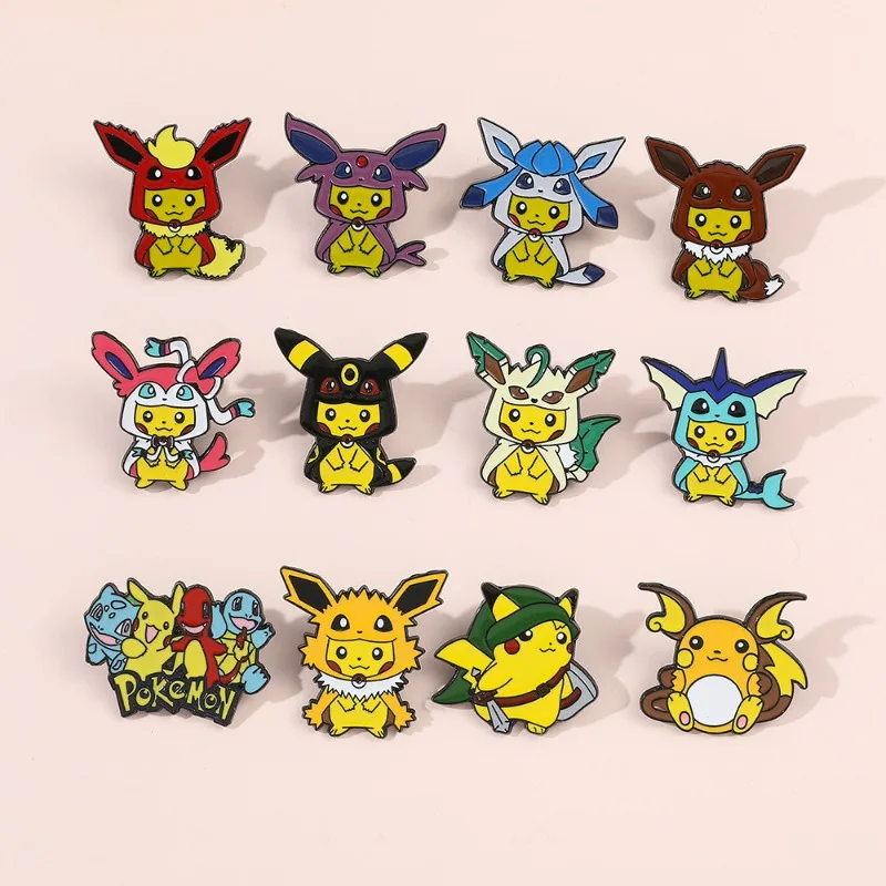 

Pokemon Pikachu Anime Metal Enamel Brooch Badge Backpack Clothing Lapel Jacket Jeans Accessories Medal