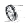 BONLAVIE 8mm Tungsten Carbide Ring Men's Ring Brushed Finish and Black Center Beveled Edge Size 5 to 14 Wedding Engagement Ring 5