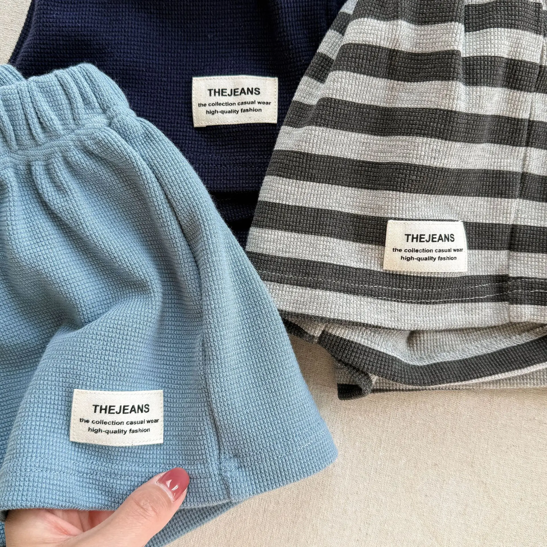 deer jonmi New Summer Baby Boys Casual Sports Shorts Striped Elastic Korean Style Children Shorts