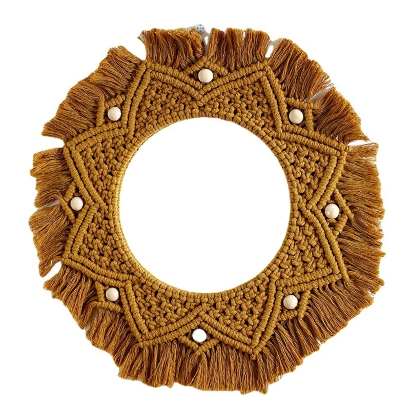

Nordic Bohemian Hand-woven Mirror Tapestry Bohemian Living Room Ornaments