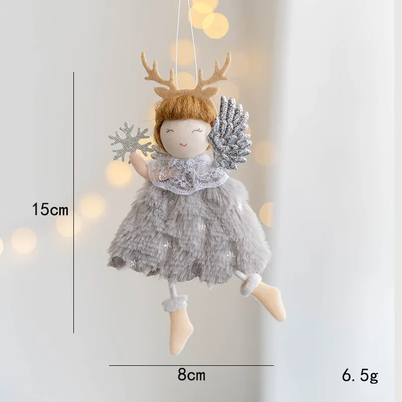 Colgante de alce de muñeco de nieve de Papá Noel, bonito colgante de peluche para niña, decoración para árbol de Navidad, regalo de Feliz Año Nuevo 2024 para niños