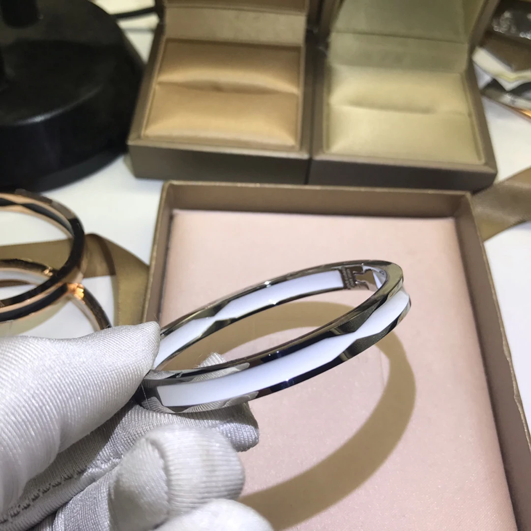 Boutique Luxury Jewelry High Quality Titanium Steel Ceramic Bracelet Couple Bangle Trend Party Gift