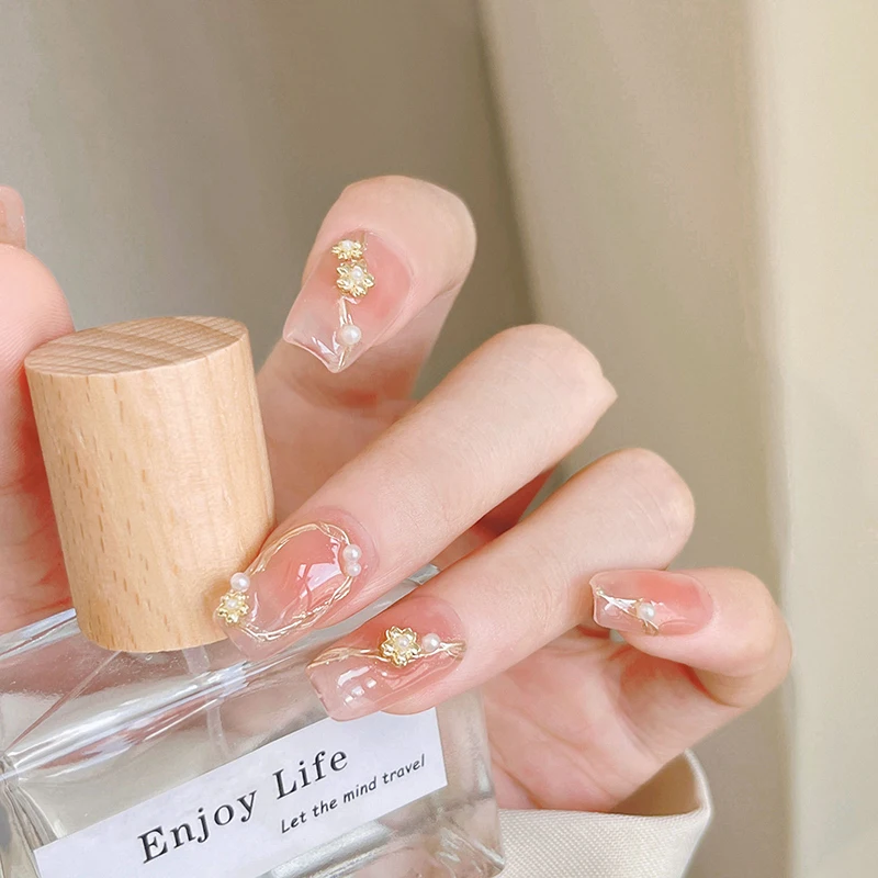 

10pcs Mini Flower Pearls Nail Decoration Alloy Loading Stereoscopic Nail Accessories Nail Painting Nail Salon Nail Artists
