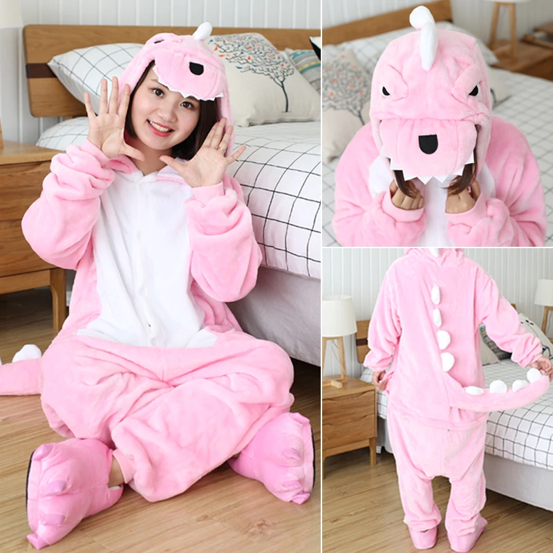 Adults Dinosaur Cartoon Pajamas Onesies Cosplay Sleepwear Halloween