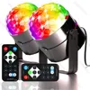 RGB LED Stage Disco Light Rotating DJ Ball Strobe Sound Control Magic Dance Car Christmas Gift Party Club Laser Show Lamp Party