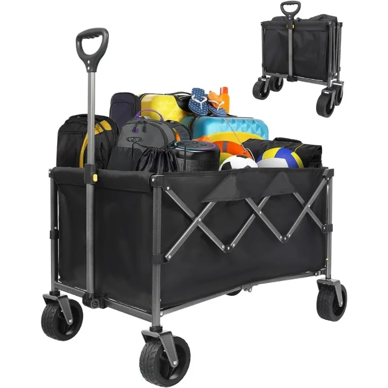200l-foldable-wagon-with-420lbs-weight-capacity-heavy-duty-folding-utility-garden-cart-with-big-all-terrain-beach-wheels