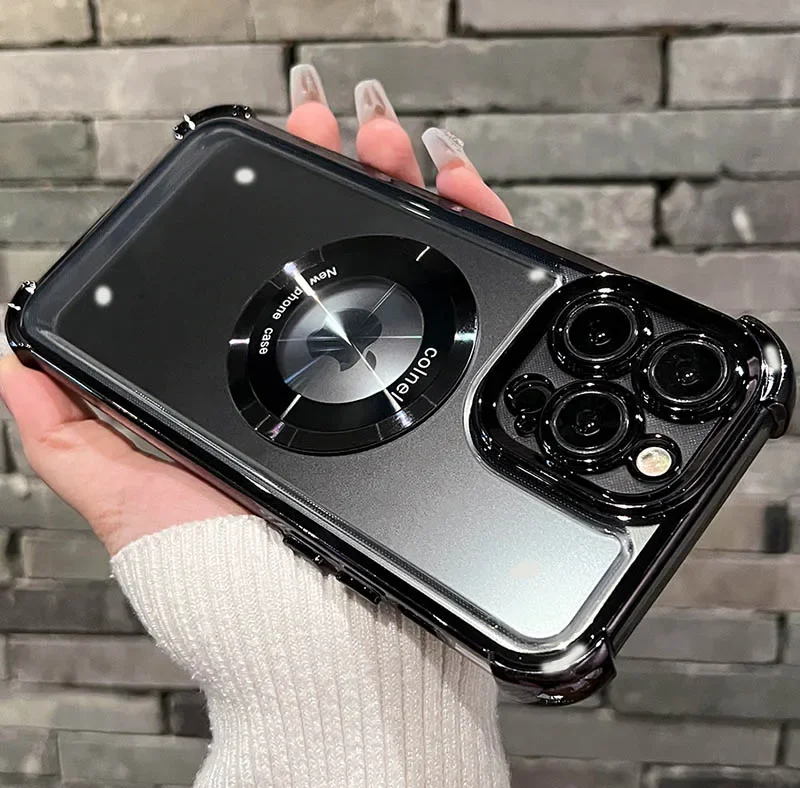 Luxury Simplicity Plating Shockproof Phone Case with Magnetic Wireless Charging Compatibility
