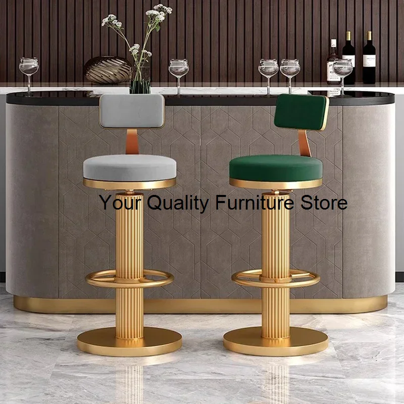 

Make Up Office Bar Stools Luxury Accent Reception Accessories Bar Chairs Vanity Tall Gold Banqueta Garden Furniture Sets LJX35XP