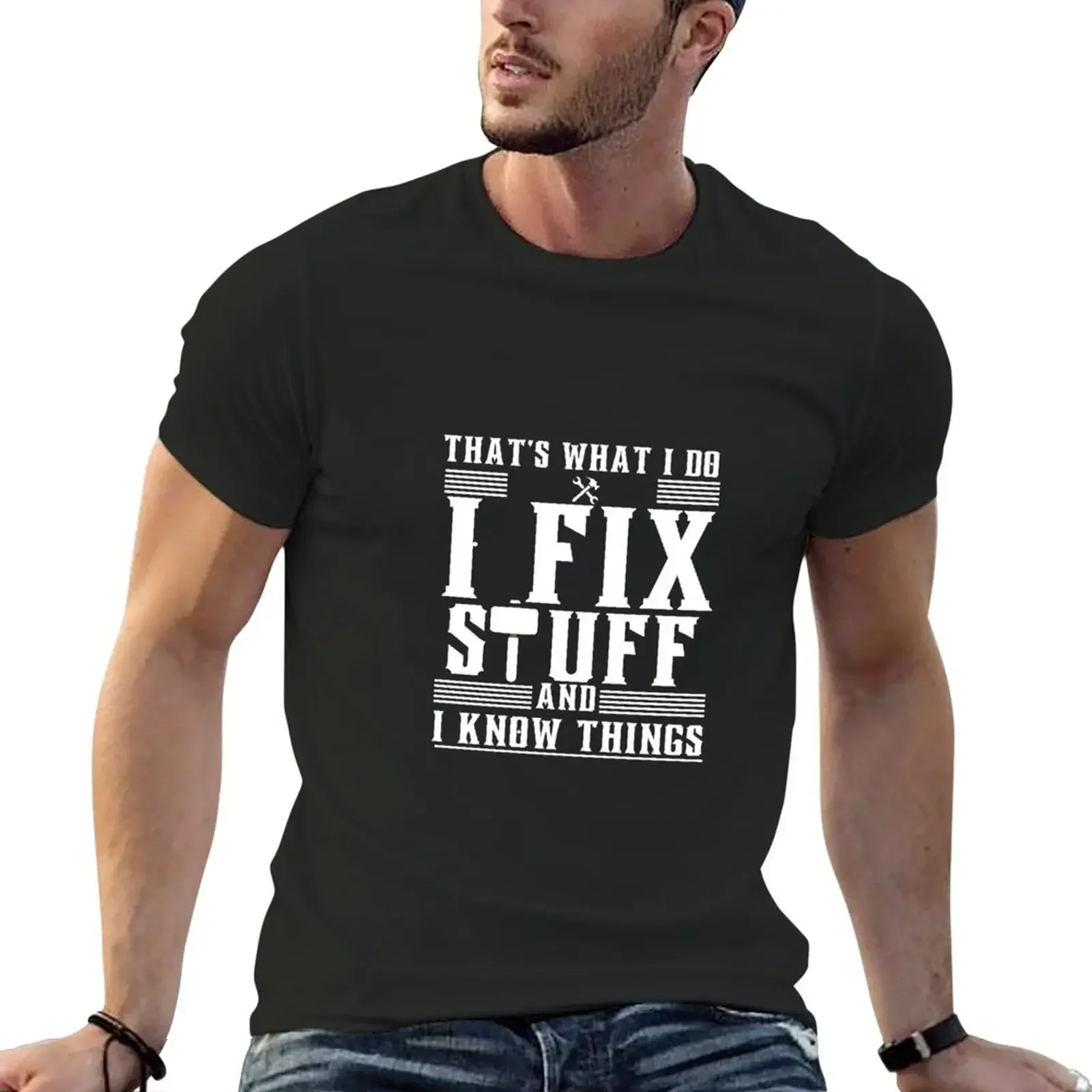 

That's what I do I Fix Stuff And i Know Things Essential T-Shirt oversizeds anime clothes t shirts men