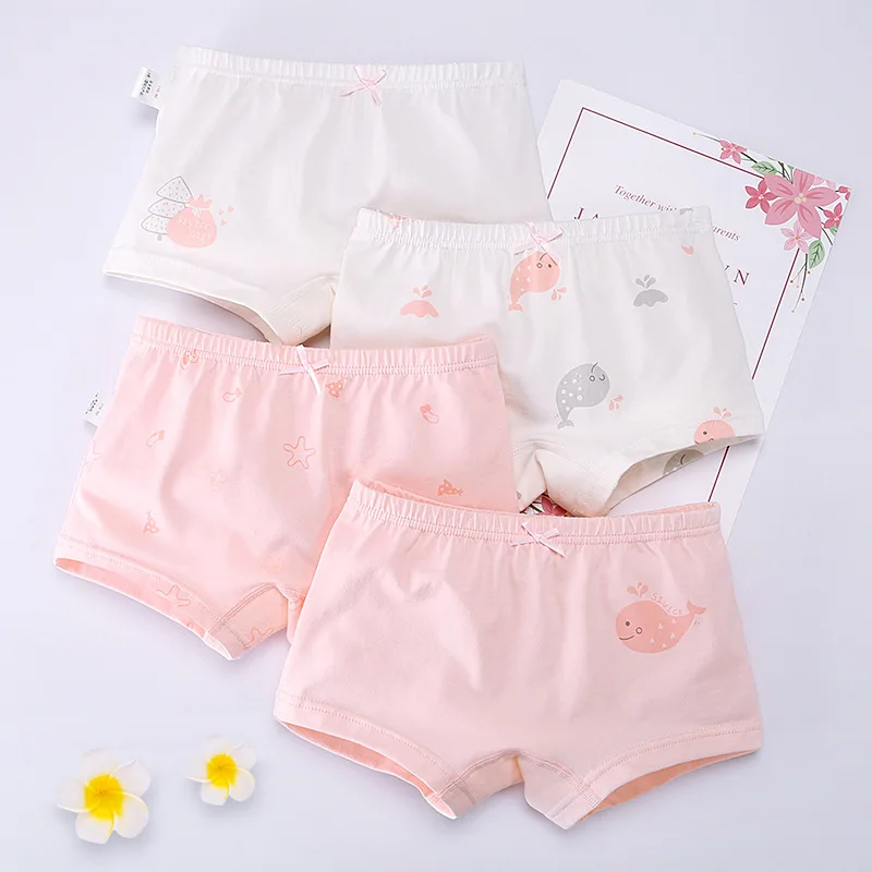 3-8 year old children's underwear women's pure cotton cartoon boxer girls underwear children underwear