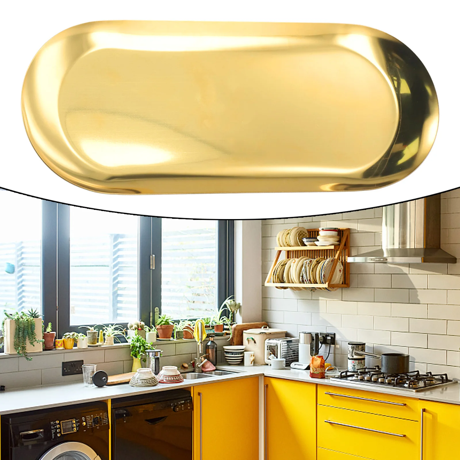Stainless Steel Gold Storage Tray Fruit Jewelry Display Plate Kitchen Vanity Organizer Tools Toilet Storage Rack Vanity Tray storage tray kitchen tray