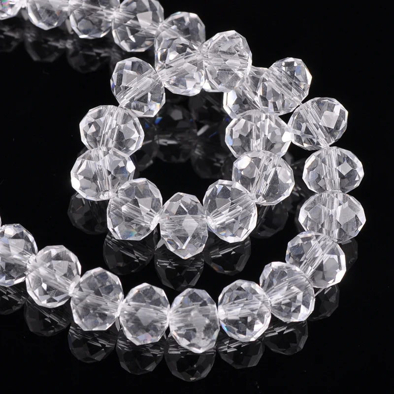 10 Faceted Crystal Glass Teardrop Spacer Loose Beads Fashion Jewelry Making 18mm 