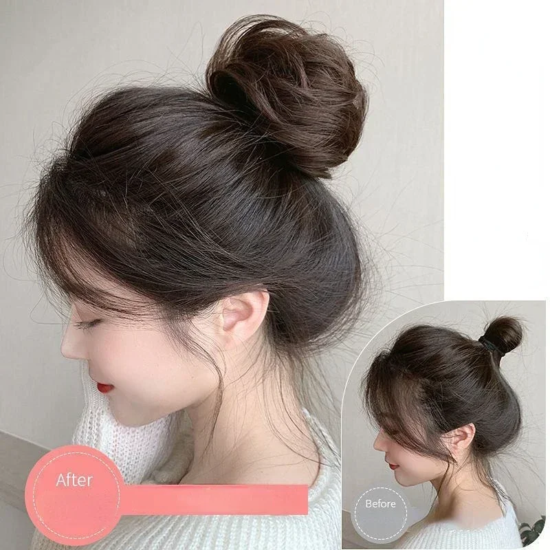 Fluffy Invisible Seamless Bun Natural Look Synthetic Hair Ring Fluffy Hair Decoration Women Girls Hair Tie Braiding Styling Tool 4