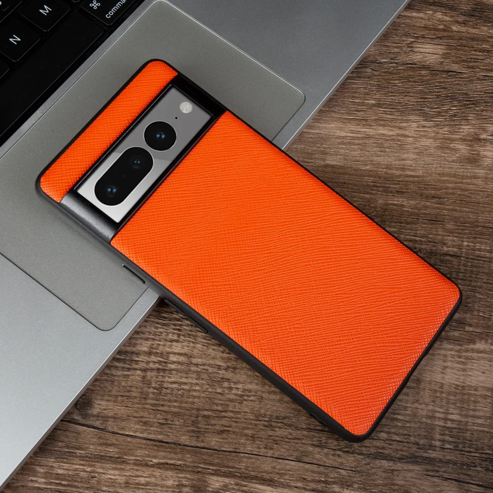 Luxurious Genuine Leather Slim Back Cover - Handmade Cowhide Shockproof Protective Case - Unisex Business Style