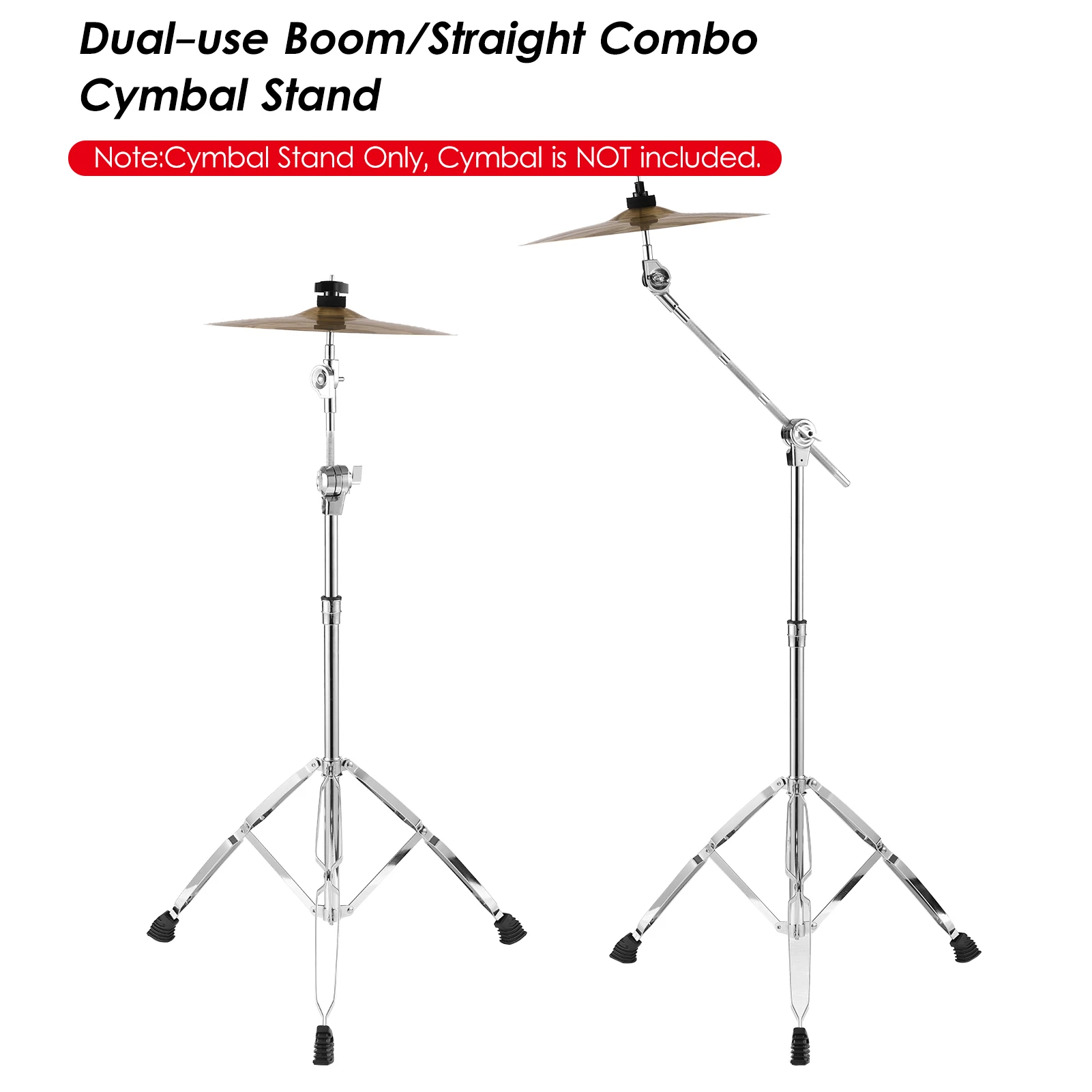 

Cymbal Stand Straight & Boom Cymbal Stand Double Braced Legs Height & Angle Adjustable Drum-kit Cymbal Support Rack Heavy Duty