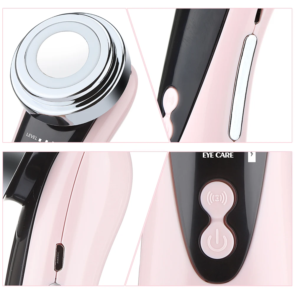 ABS Facial Massager Skin Rejuvenation Device Red Blue LED Light