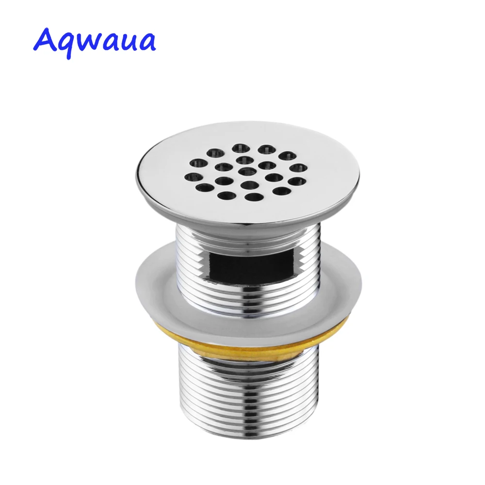 Aqwaua Chrome Bathroom Drain for Vanity Basin Sink Brass P-Trap
