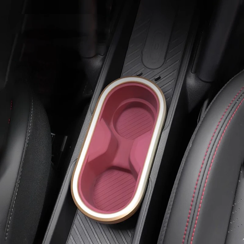 Water Cup Holder for Mini Cooper EV J01 E SE J05 Aceman Silicone Waterproof Coasters Console Insert Double Hole Holder