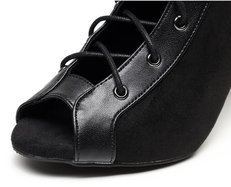 Hot Hot Selling Jazz Salsa Outdoor Rubber Sole Training Latin Dance Shoes for Dancing Women Sexy High Heels Flock Sandals