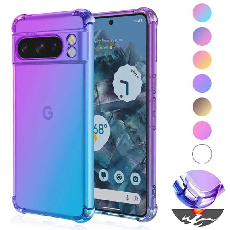 Gradient Airbag TPU Shockproof Protective Phone Case Cover