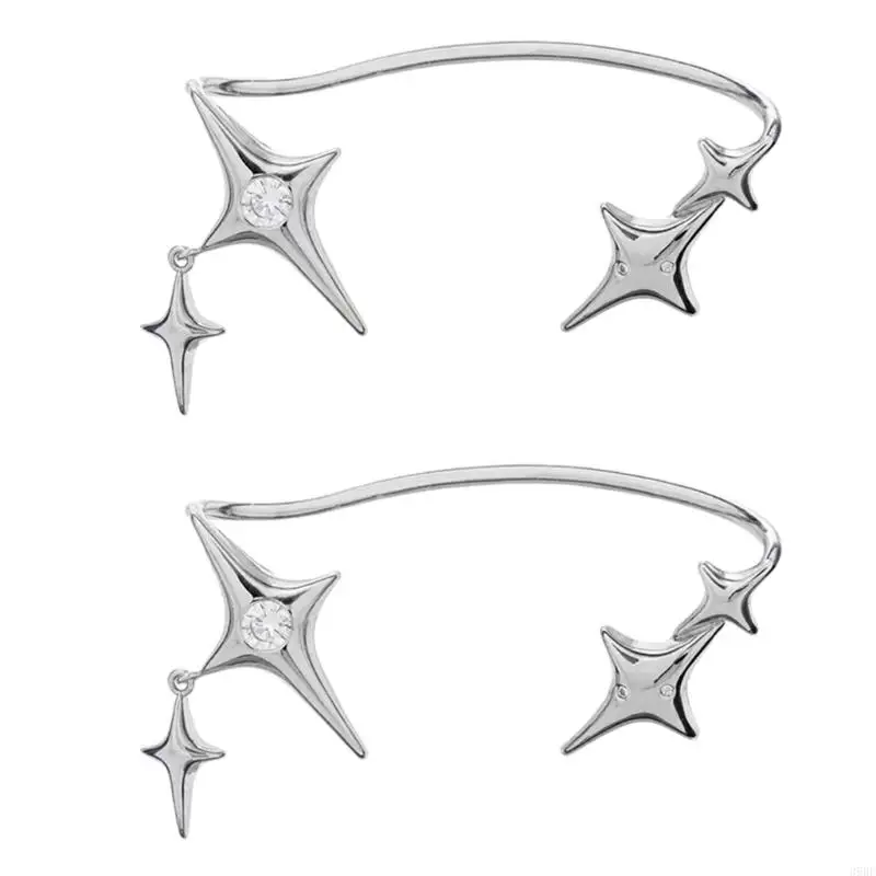 39BE Star Ear Cuff Wrap Non-Piercing Dangle Earrings Cartilage Climber Earring Fashion Jewelry Birthday Gift for Women Girls