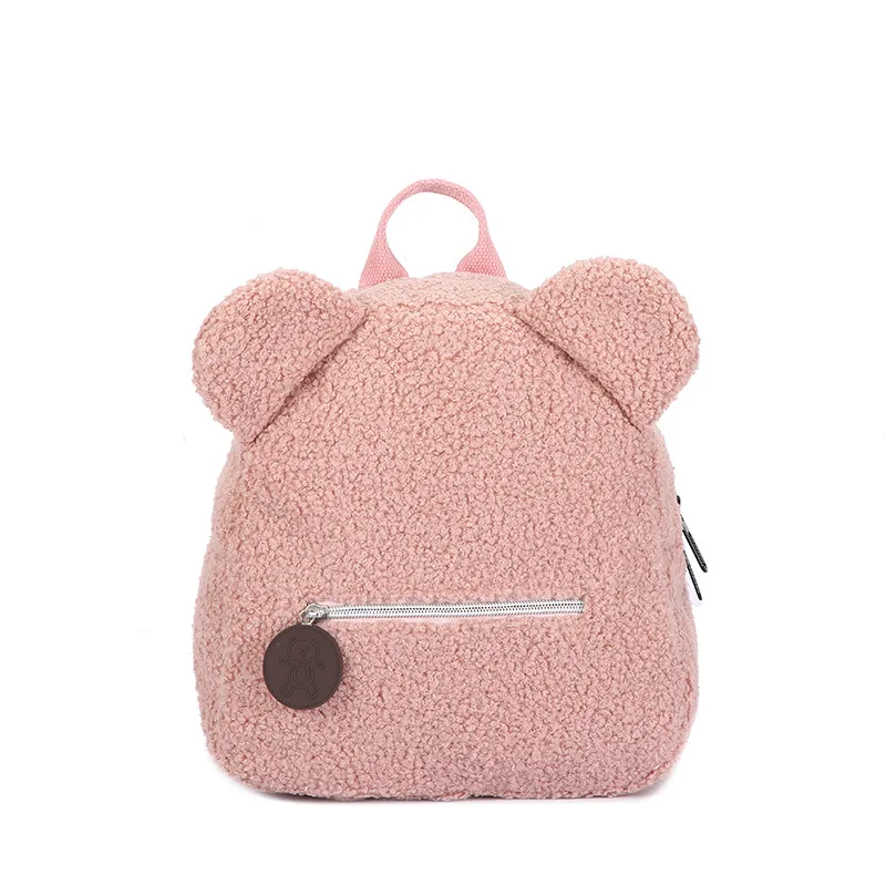 Personalized Embroidery Toddler Backpack Sky Blue Bear Preschool Bag Kids Custom Name Travel Backpack for Boys Girls Ladies 