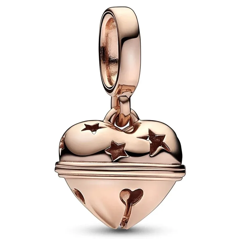 

Original Moments Rose Gold Festive Bell Dangle Bead Charm Fit Pandora 925 Sterling Silver Bracelet Bangle Diy Jewelry