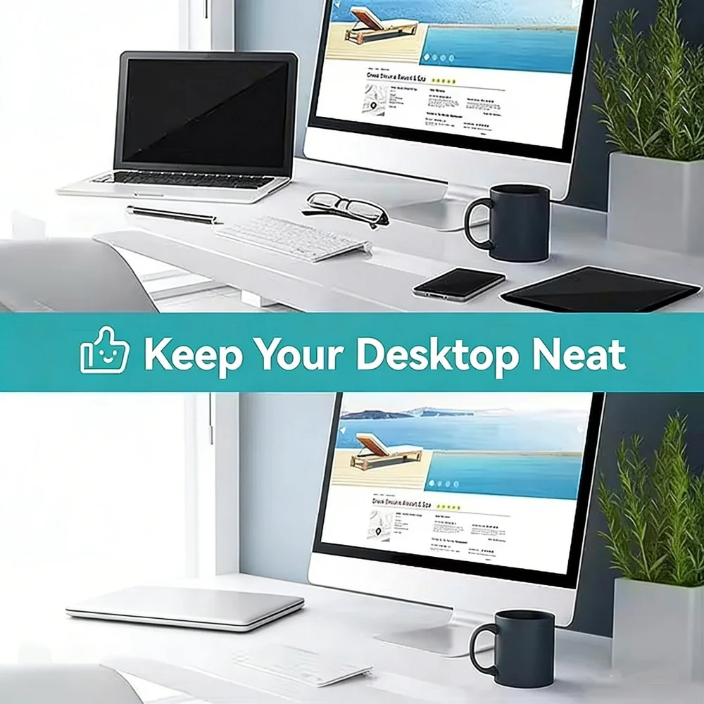 Space-Saving Adjustable Vertical Laptop Stand