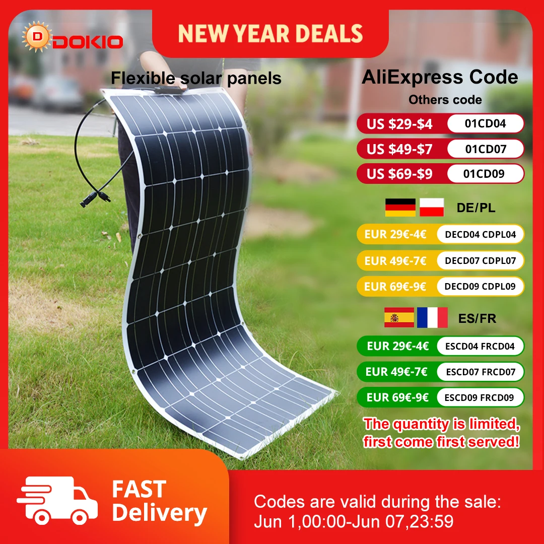 Flexible Monocrystalline Waterproof Solar Panels 1