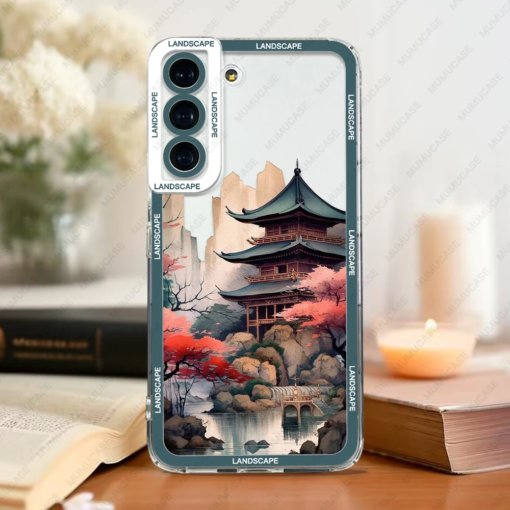 thumbnail image 1 of Funda suave para Samsung Galaxy S24, S20, S21 FE, S22 Plus, S23 Ultra, A22, A54, 5G, paisaje japonés, 1 of 5
