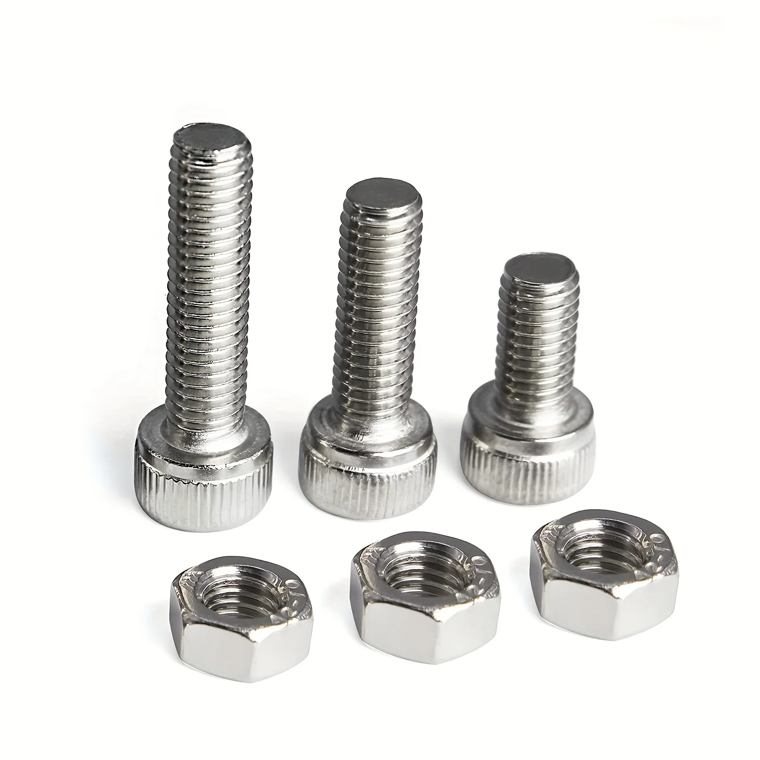 Screw Bolt Nut Set M3 x 10mm 16mm 20mm 25mm 30mm hexagon socket head 304 stainless steel for stainless steel screws hexagon socket head cap screw hex nuts assortment kit