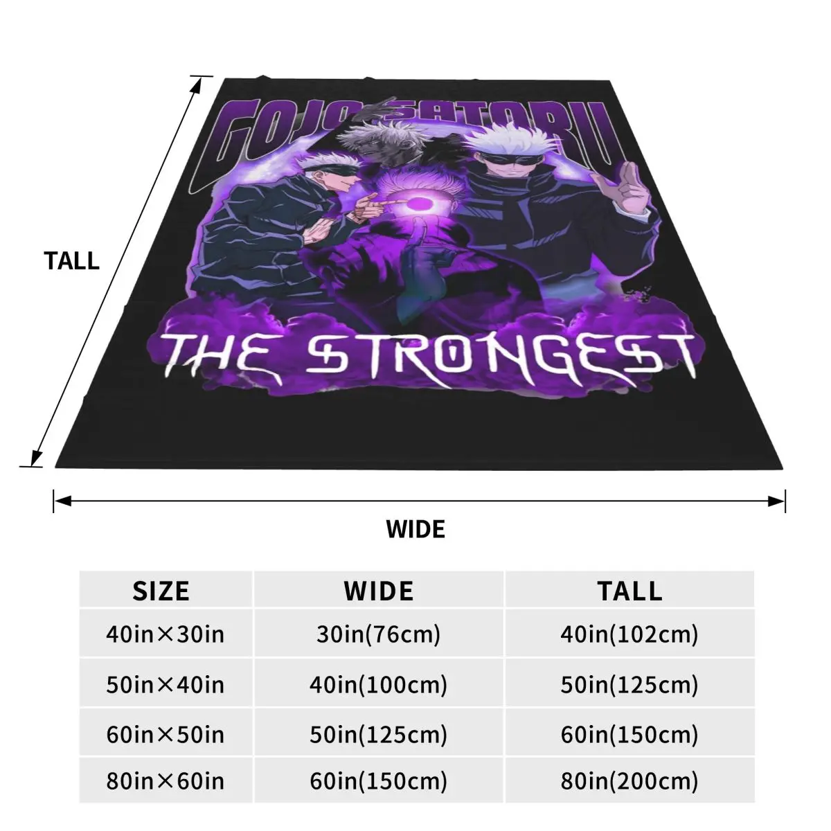 Gojo Satoru JJK Anime Blankets Flannel Decoration Multi-function Super Warm Throw Blanket for Home Car Quilt 5