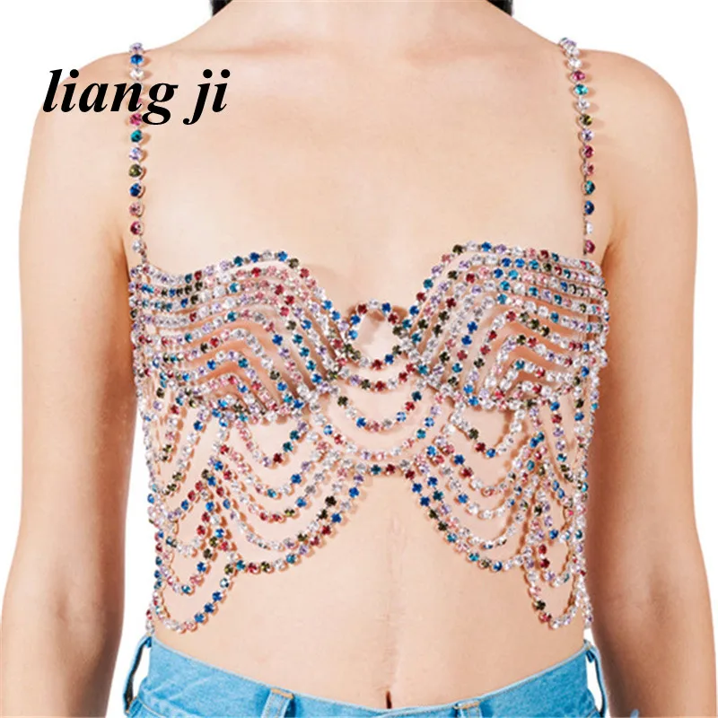 

Sexy Body Jewelry Crystal Tassels Luxurious Bra Chain Fashion Nightclub party Chest Chain Bikini hollow out Chest Body Chain