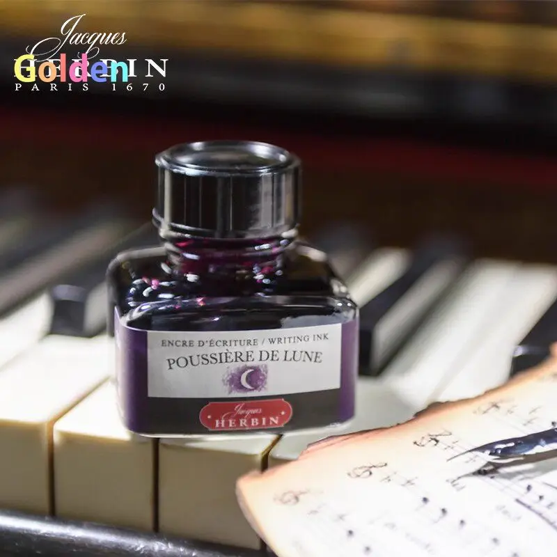 JACQUES HERBIN D 시리즈 30ml 만년필 잉크 - 비탄소성, 부드러운 필기감, 막힘 없음, 빠른 건조, 다채로운 병입 잉크