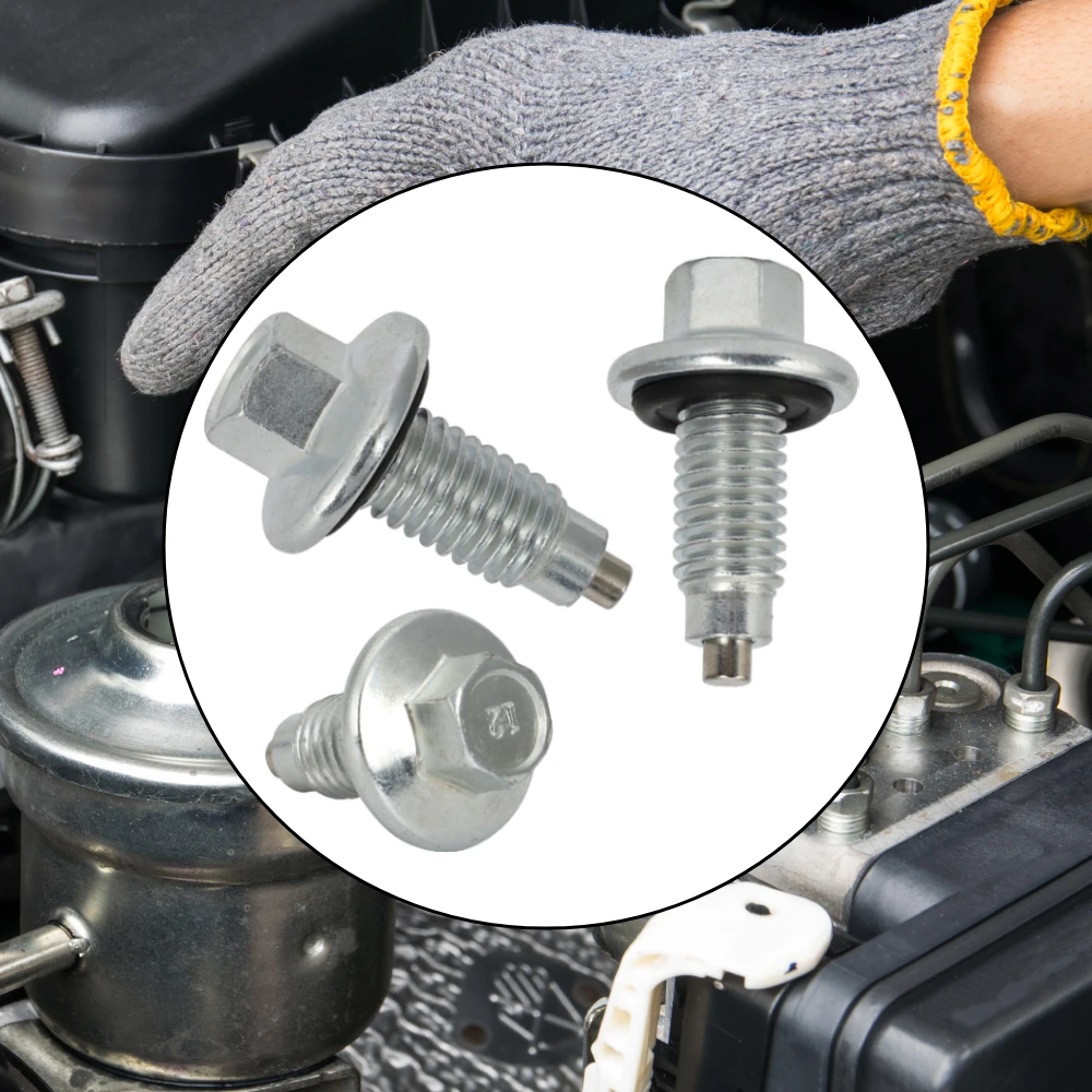 1 PCS Magnetic Engine Oil Drain Plug Nut Screw Repair Bolt M12x1.75 for GM Magnetic Drain Bolt Use for the Engine or Transmiss oil drain plug gasket