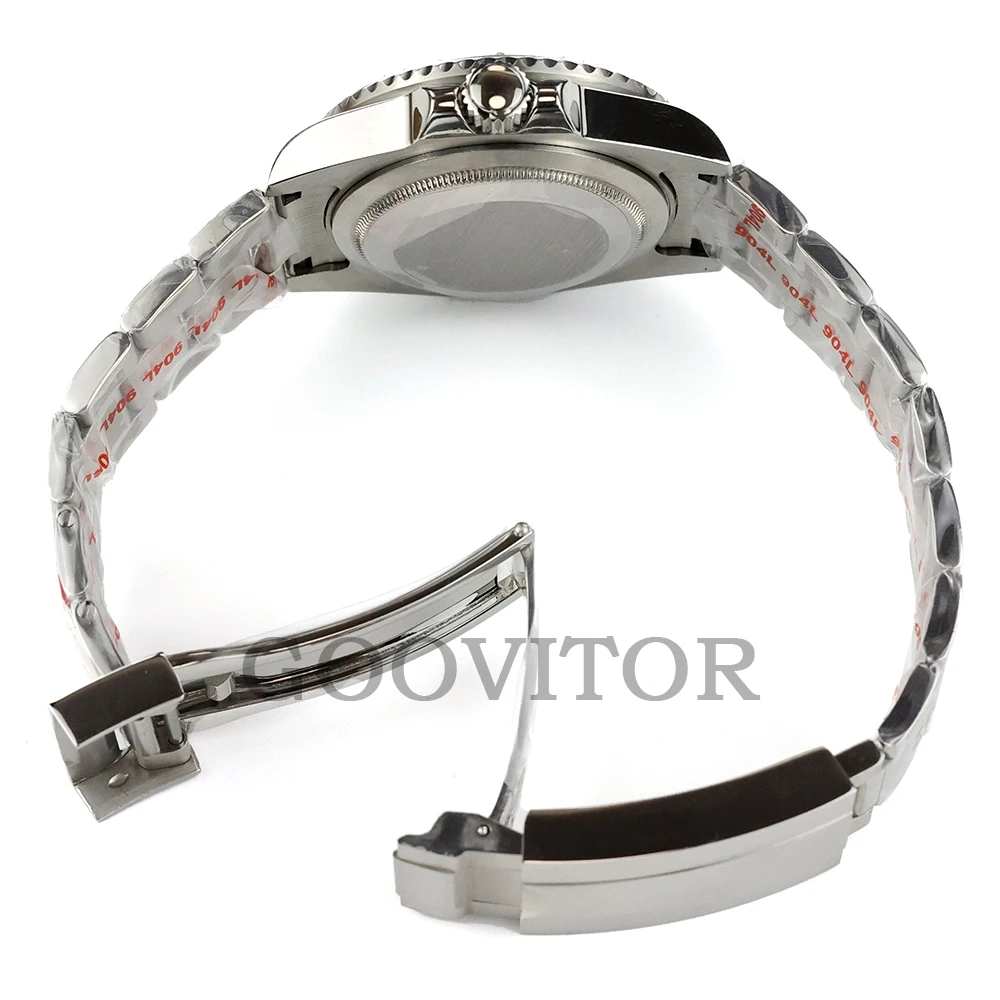 Silver 40mm Solid Stainless Steel Watch Case with Waterproof Brushed Oyster Bracelet