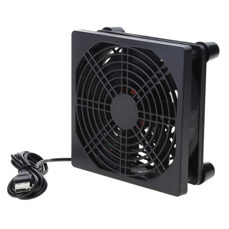 

M68F Durable & Quiet Router Fan Router Cooling Fan 5V USB Power 12cm x12cm Size