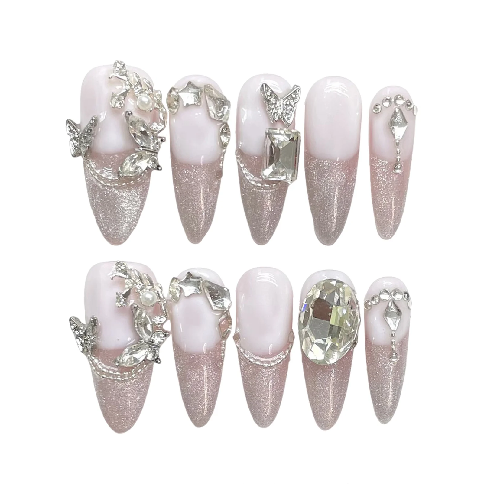 

French Fake Nails with Pink Tip Durable & Never Splitting Comfort Fake Nails for Daily and Parties Wearing