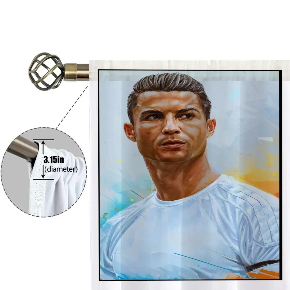 Window Kitchen Curtains for Living Room 2 Pieces Blackout Curtains Door Curtain Cristiano Ronaldo Partition Bedroom Decoration 5