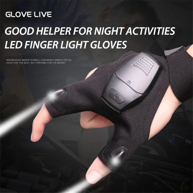 Cotton Gloves With Lights High Elasticity For Fishing Camping Hiking Led  Flashlight Torch Led Finger Light Multifunctional - AliExpress