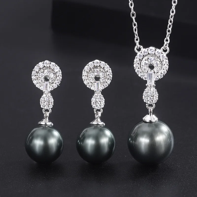 

Tahitian Pearls Necklace Round Tassel Pendant Earrings 2023 New Trend Women Wedding Anniversary Gift Prom Dresses Accessories