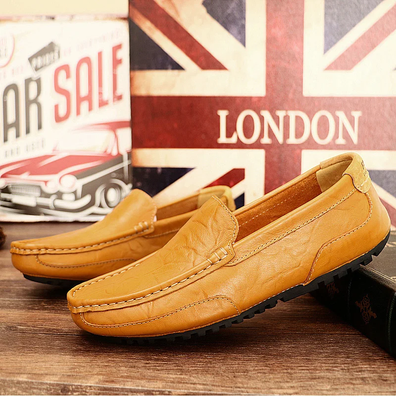 

Лоферы мужские кожаные, повседневные глянцевые туфли, без застежки, формальные, итальянские, для вождения, плоская подошва, 2024