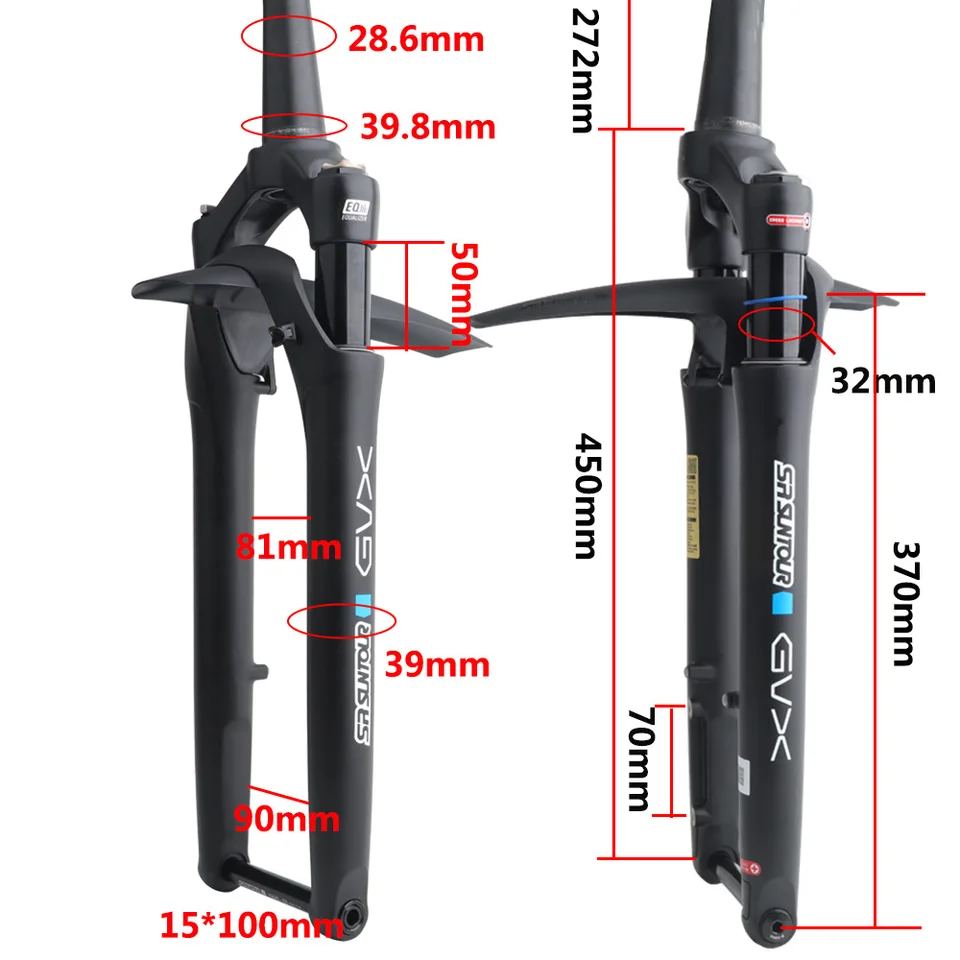 SR SUNTOUR GVX Road Bike Suspension Fork 700C 50mm travel Thru