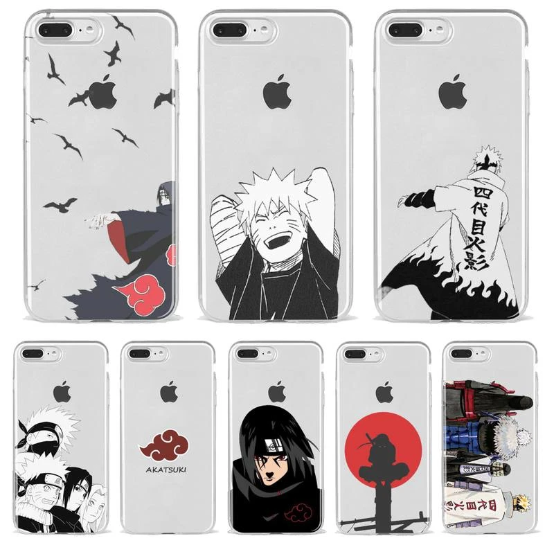 Naruto Akatsuki Anime Fitted Phone Case Transparent For Iphone 11 13 12 Pro Max Xr X Mini 7 8 PLUS Coque Cover iphone 13 pro max cover