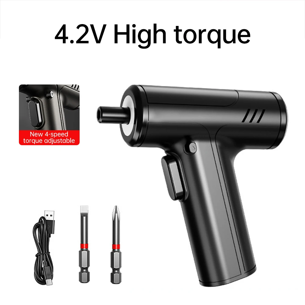 Elektrikli tornavida pil şarj edilebilir şarjlı tornavida dört hız tork ayarlanabilir çok fonksiyonlu elektrikli tornavida