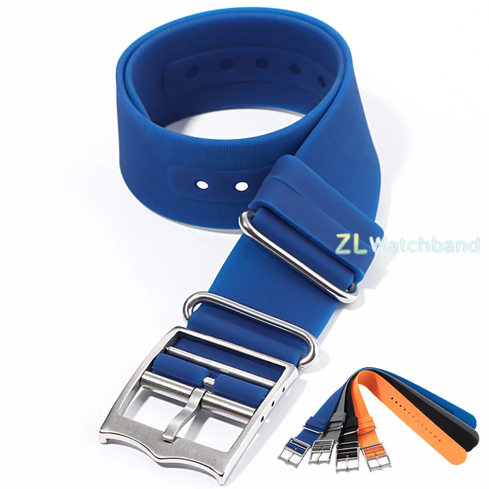 Universal Soft Rubber Waterproof Watch Strap - One Piece Silicone Replacement Bracelet